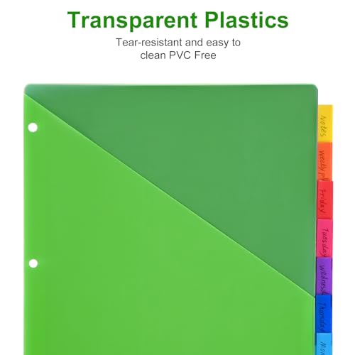 Smart Home 8-Tab Binder Dividers - Index Pockets Divider for 3 Essentials