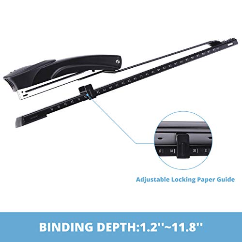 Eco-Friendly Long Reach Stapler,with 2000 Staples & Stapler Remover Full Strip,20-25 Essentials