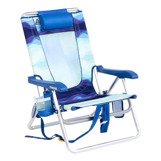 Sand-Friendly Backpack Beach Chair - Choice 709 - Portable Heavy-Duty Low Boy Chair for Ocean Side - Wave