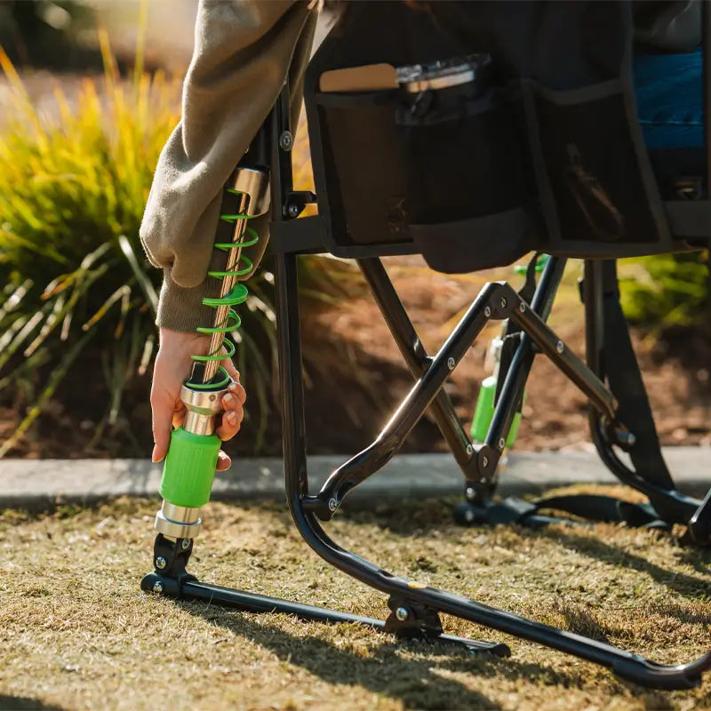Smooth Motion Adjustable Rocker - Choice 573 - Patented Spring-Action Rocking Chair for Camping Detail