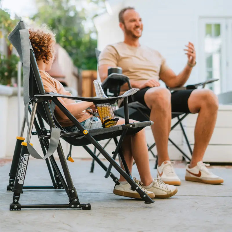 Patented Spring-Action Kickback Rocker - Choice 345 - Heavy-Duty Kickback Rocker with Beverage Holder Detail