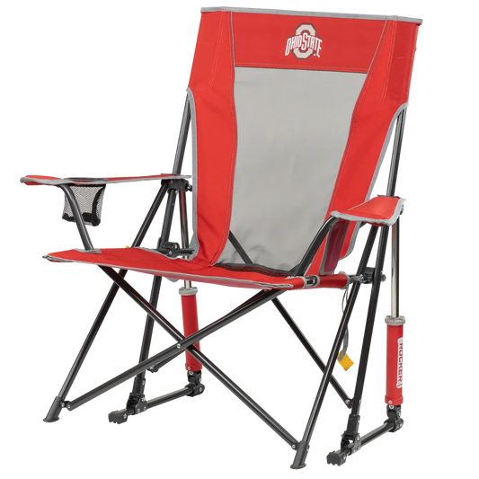 Patented Spring-Action College Comfort Pro Rocker - Ohio State Buckeyes - Choice 676 - Freestyle Rocker Portable Outdoor Folding Chair Detail