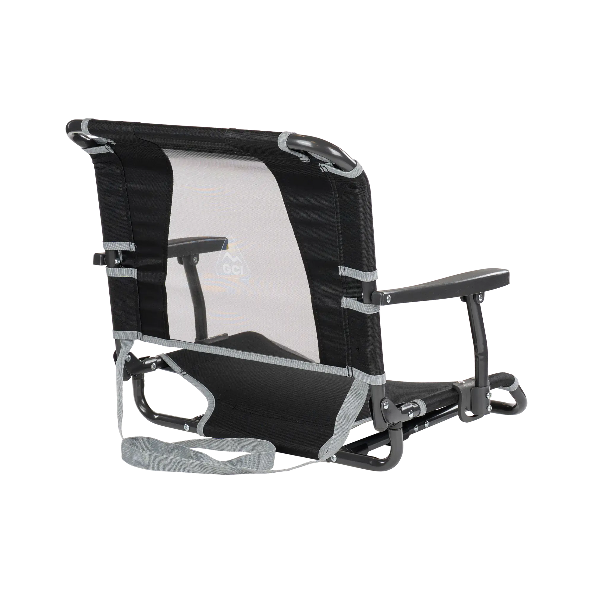 Ergonomic Back-Support Big Comfort Stadium Chair with Armrests - Choice 465 - Lightweight Folding Bleacher Chair with Cushioning Detail