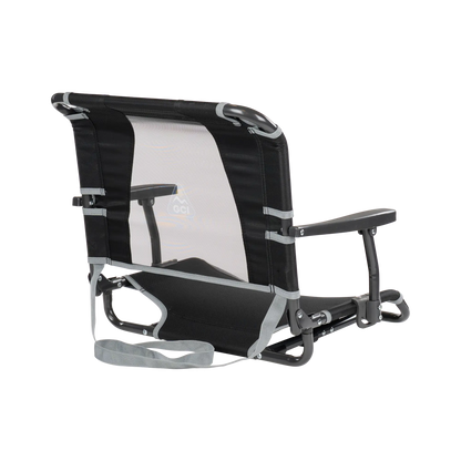 Ergonomic Back-Support Big Comfort Stadium Chair with Armrests - Choice 465 - Lightweight Folding Bleacher Chair with Cushioning Detail