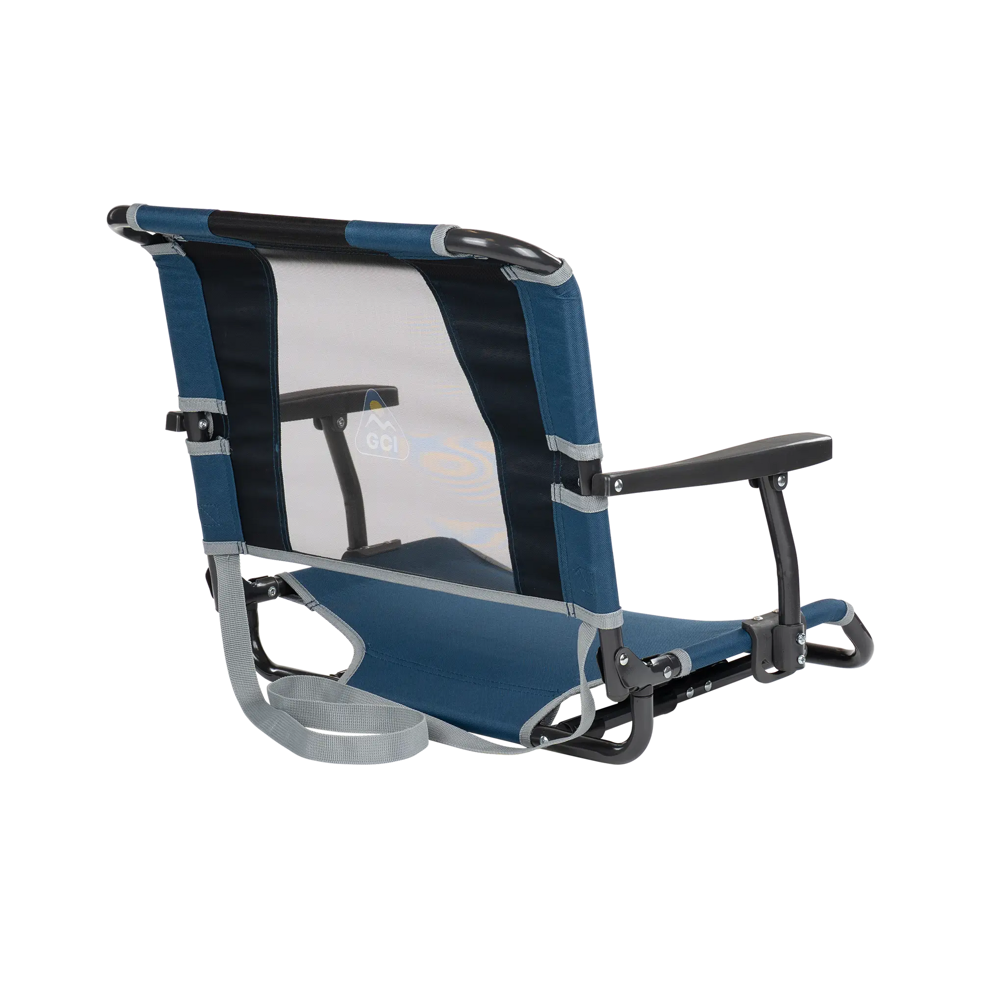 Ergonomic Back-Support Big Comfort Stadium Chair with Armrests - Choice 465 - Lightweight Folding Bleacher Chair with Cushioning Detail