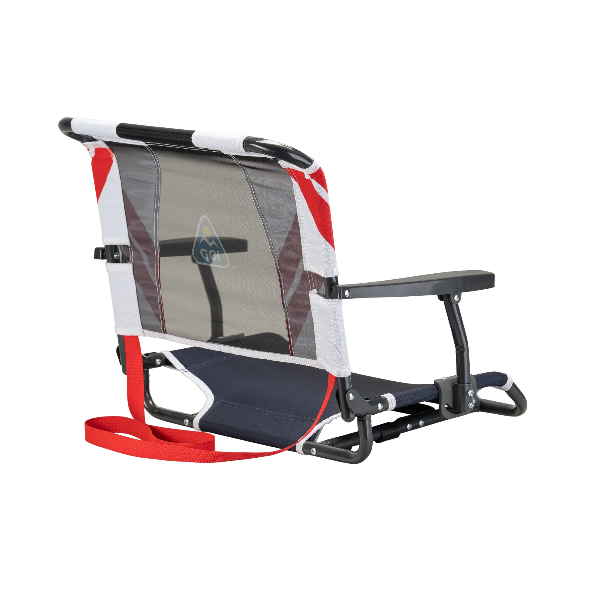 Ergonomic Back-Support Big Comfort Stadium Chair with Armrests - Choice 465 - Lightweight Folding Bleacher Chair with Cushioning Detail
