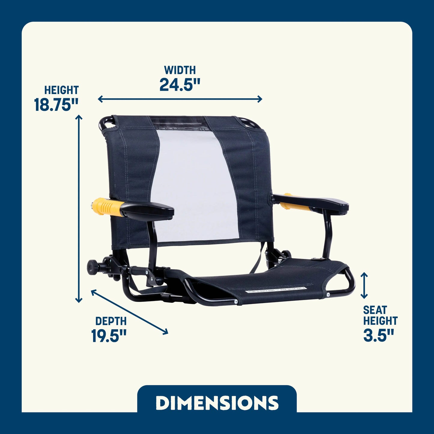 Heavy-Duty Freestyle Stadium Rock-Cliner - Choice 540 - Freestyle Rocker Portable Outdoor Folding Chair Detail