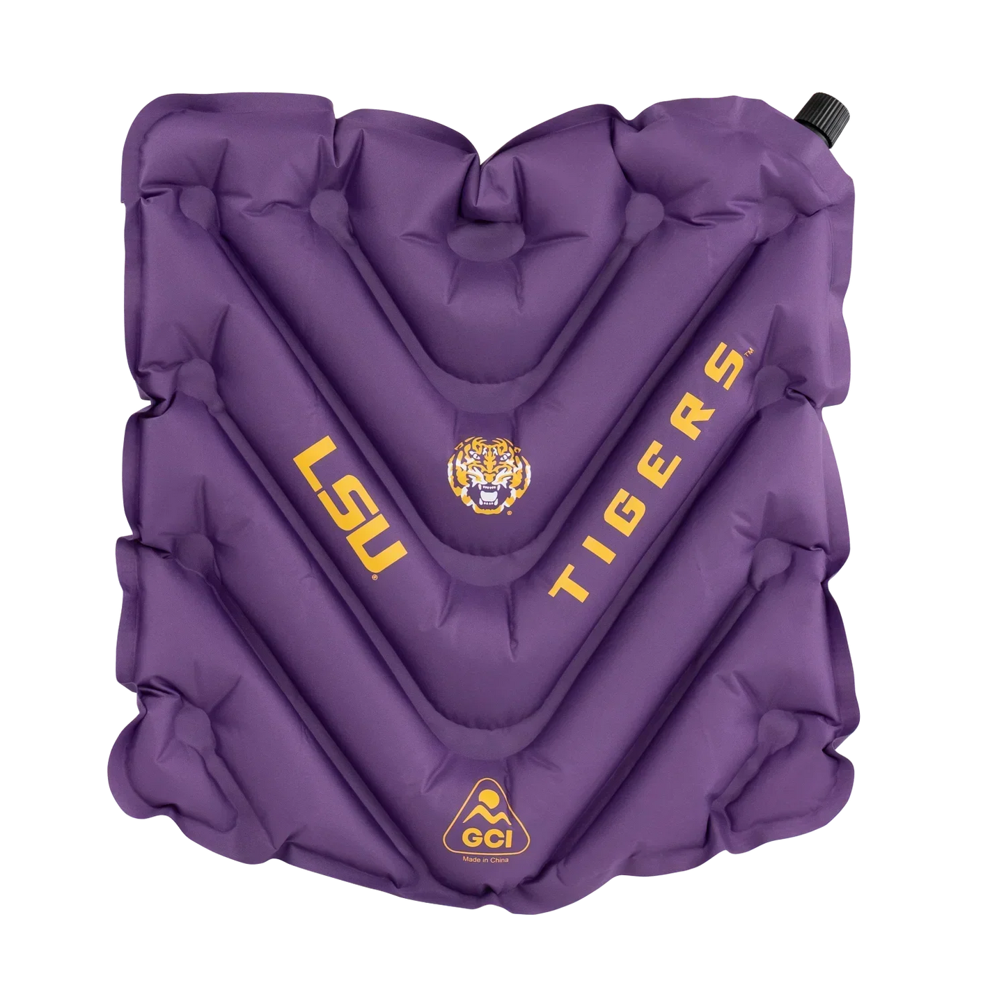 Compact Cushion College V Seat Inflatable Stadium Cushion - LSU Tigers - Choice 762 - Lightweight Folding Bleacher Chair with Cushioning - Default Title