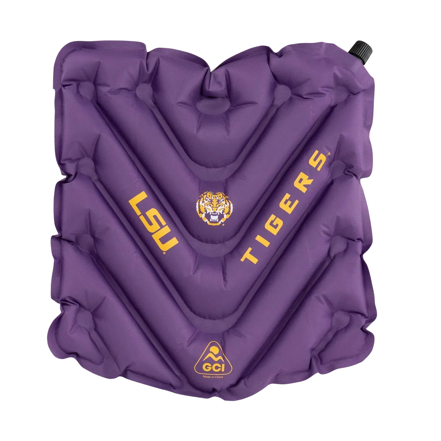 Compact Cushion College V Seat Inflatable Stadium Cushion - LSU Tigers - Choice 762 - Lightweight Folding Bleacher Chair with Cushioning - Default Title