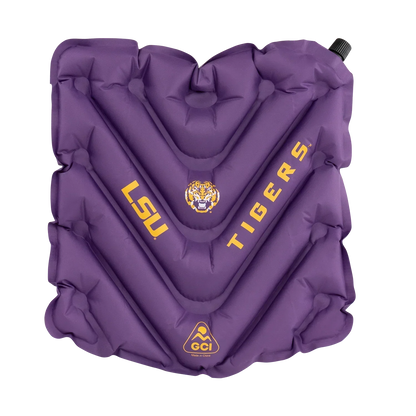 Compact Cushion College V Seat Inflatable Stadium Cushion - LSU Tigers - Choice 762 - Lightweight Folding Bleacher Chair with Cushioning - Default Title