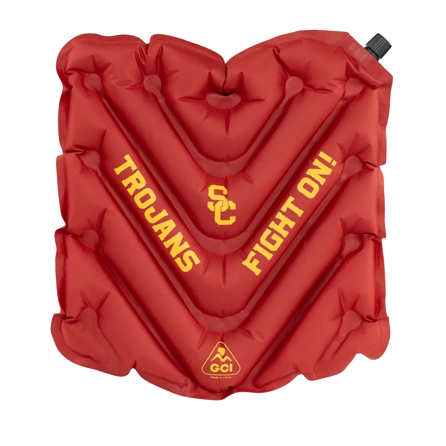 Compact Cushion College V Seat Inflatable Stadium Cushion - USC Trojans - Choice 523 - Lightweight Folding Bleacher Chair with Cushioning - Default Title