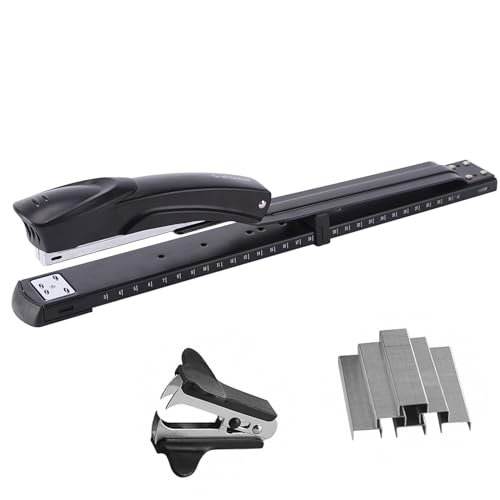Eco-Friendly Long Reach Stapler,with 2000 Staples & Stapler Remover Full Strip，20-25 Essentials