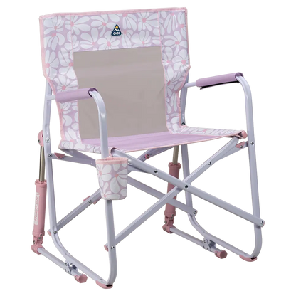Patented Spring-Action Freestyle Rocker - Choice 711 - Heavy-Duty Kickback Rocker with Beverage Holder - Pink/Purple