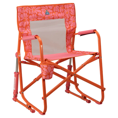 Patented Spring-Action Freestyle Rocker - Choice 711 - Heavy-Duty Kickback Rocker with Beverage Holder - Pink/Orange