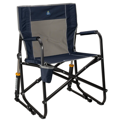 Patented Spring-Action Freestyle Rocker - Choice 711 - Heavy-Duty Kickback Rocker with Beverage Holder - Indigo