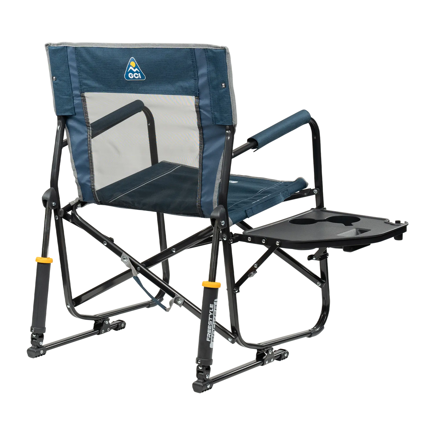 Patented Spring-Action Freestyle Rocker with Side Table - Choice 853 - Freestyle Rocker Portable Outdoor Folding Chair Detail