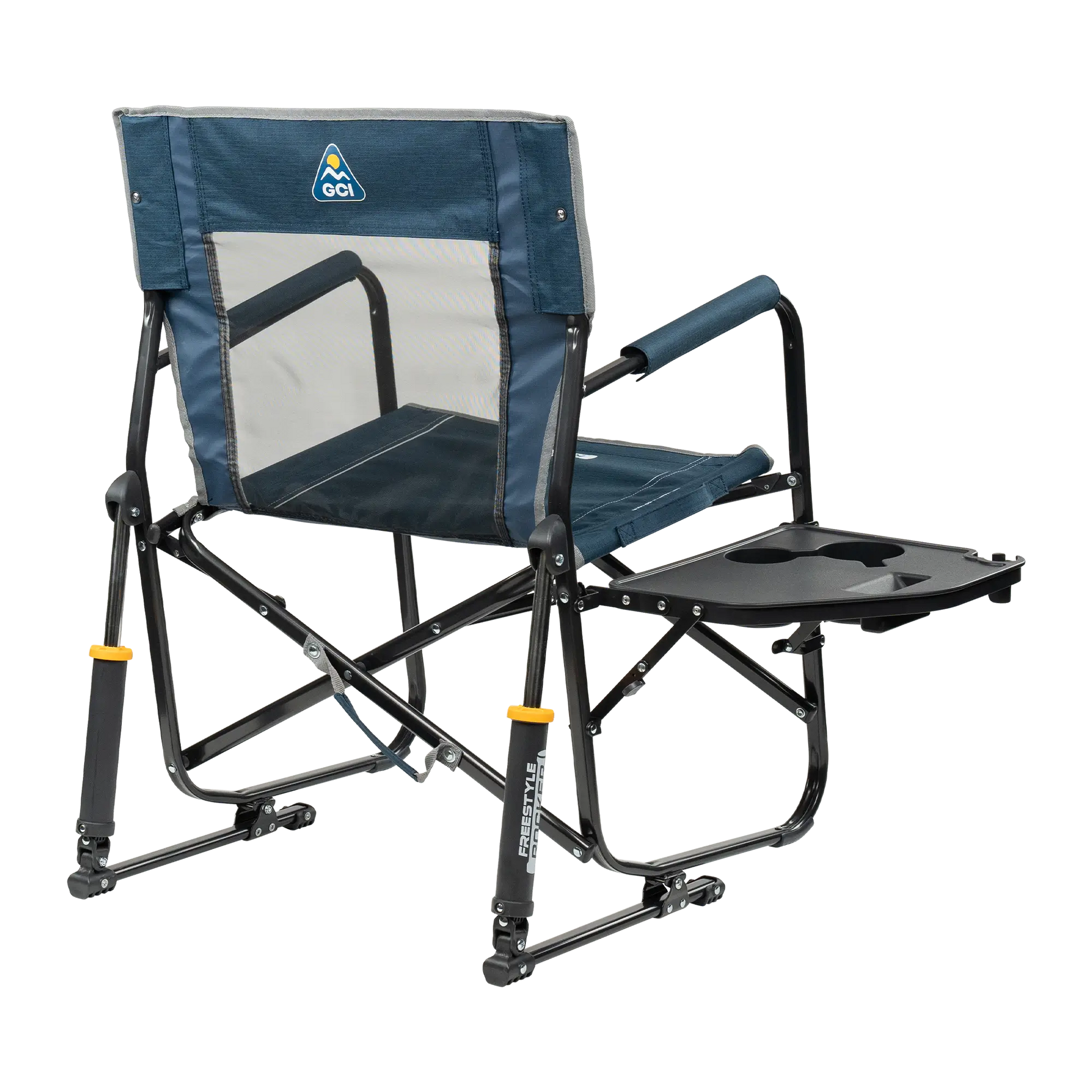 Patented Spring-Action Freestyle Rocker with Side Table - Choice 853 - Freestyle Rocker Portable Outdoor Folding Chair Detail