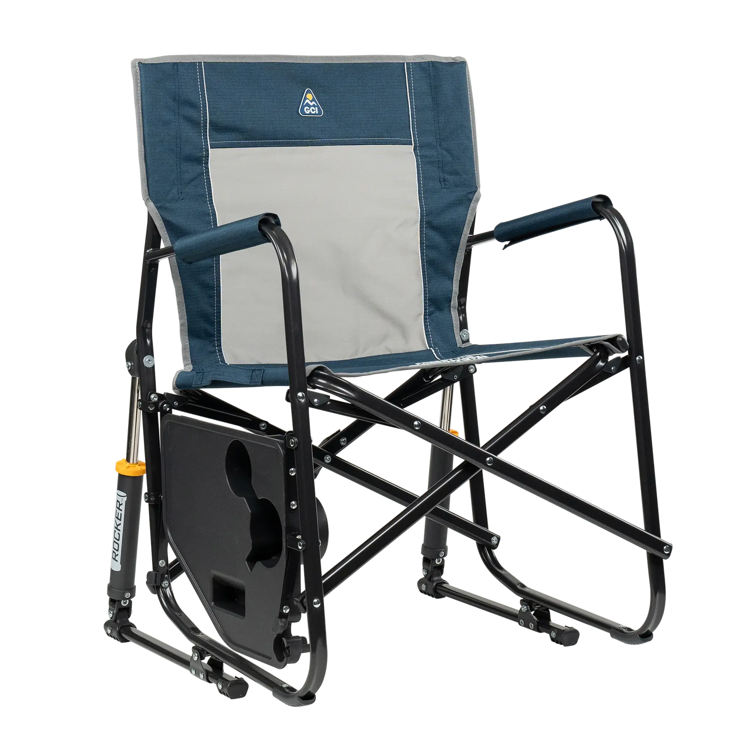 Patented Spring-Action Freestyle Rocker with Side Table - Choice 853 - Freestyle Rocker Portable Outdoor Folding Chair Detail