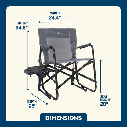 Patented Spring-Action Freestyle Rocker with Side Table - Choice 853 - Freestyle Rocker Portable Outdoor Folding Chair Detail
