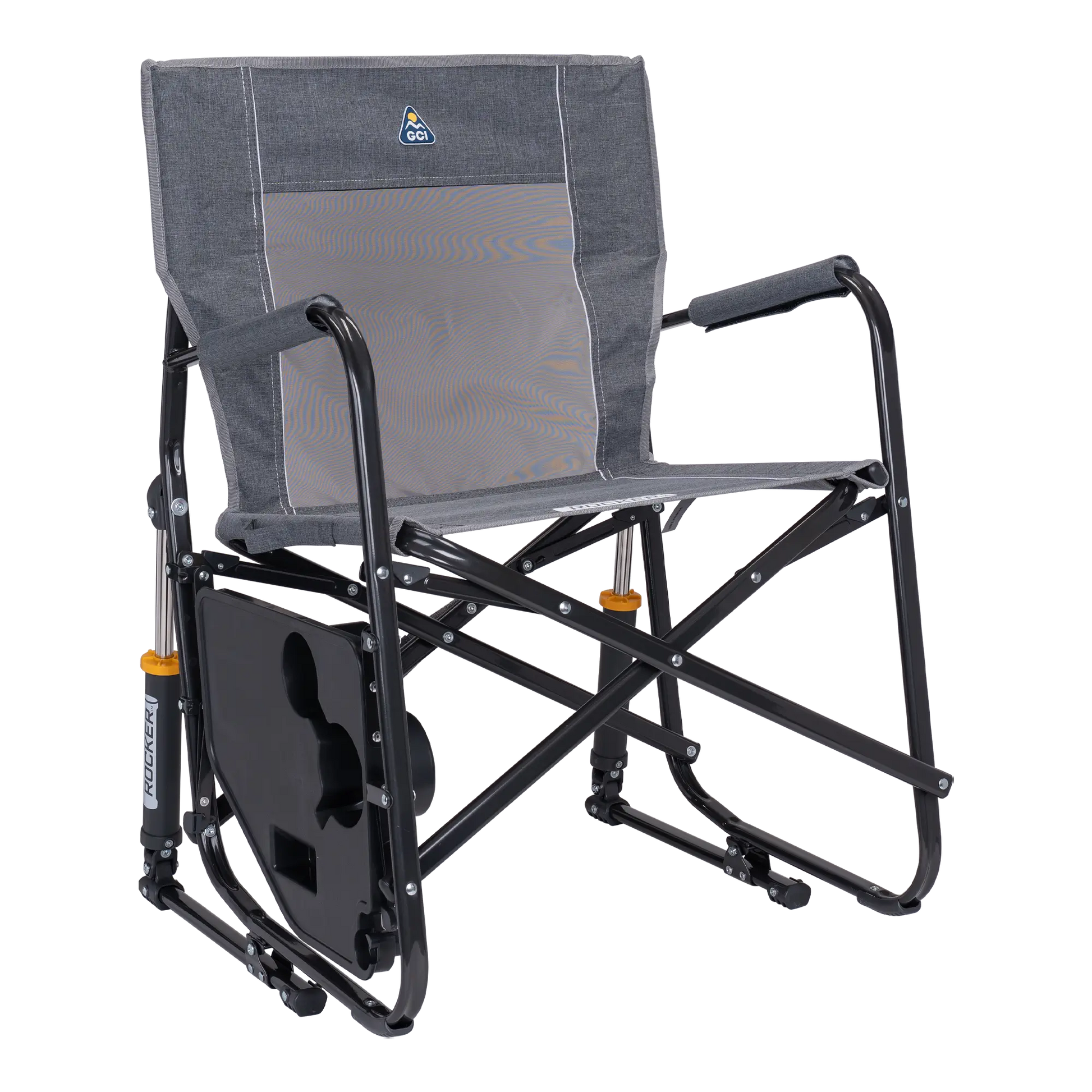 Patented Spring-Action Freestyle Rocker with Side Table - Choice 853 - Freestyle Rocker Portable Outdoor Folding Chair Detail