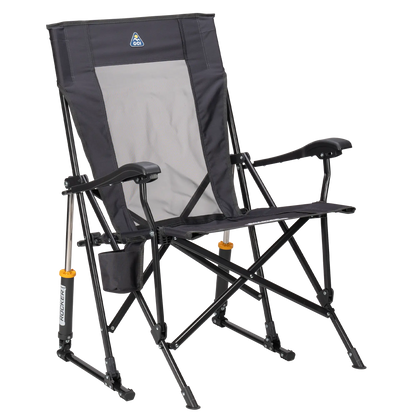 Heavy-Duty Freestyle RoadTrip Rocker - Choice 855 - Heavy-Duty Kickback Rocker with Beverage Holder - Dark Charcoal