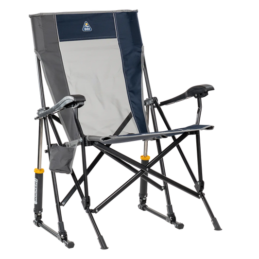 Heavy-Duty Freestyle RoadTrip Rocker - Choice 855 - Heavy-Duty Kickback Rocker with Beverage Holder - Indigo