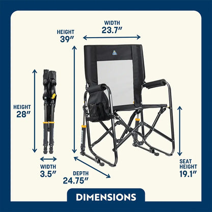 Premium All-Weather Stowaway Rocker - Choice 794 - Heavy-Duty Kickback Rocker with Beverage Holder Detail