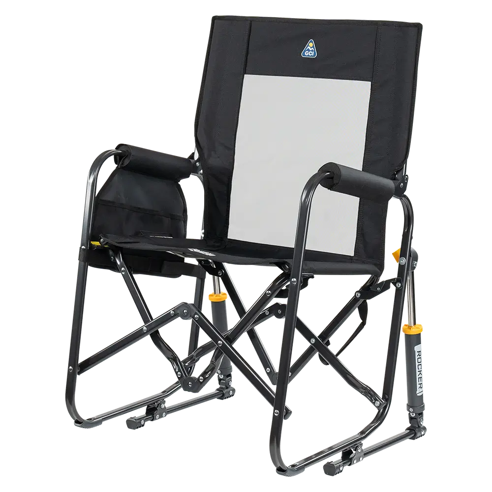 Premium All-Weather Stowaway Rocker - Choice 794 - Heavy-Duty Kickback Rocker with Beverage Holder Detail