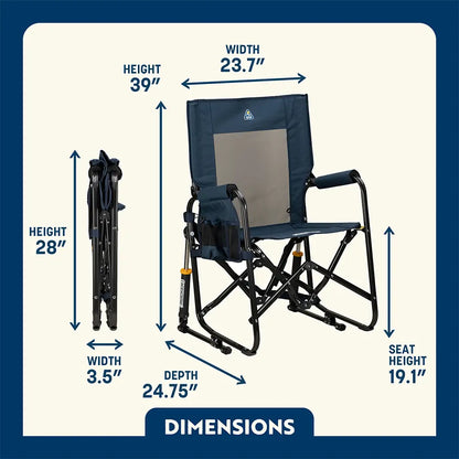 Premium All-Weather Stowaway Rocker - Choice 794 - Heavy-Duty Kickback Rocker with Beverage Holder Detail