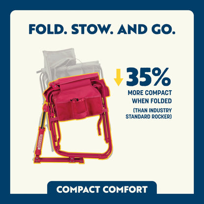 Premium All-Weather Stowaway Rocker - Choice 794 - Heavy-Duty Kickback Rocker with Beverage Holder Detail