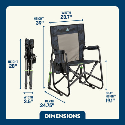 Premium All-Weather Stowaway Rocker - Choice 794 - Heavy-Duty Kickback Rocker with Beverage Holder Detail