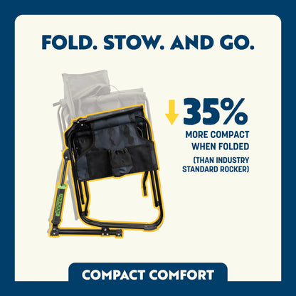 Premium All-Weather Stowaway Rocker - Choice 794 - Heavy-Duty Kickback Rocker with Beverage Holder Detail