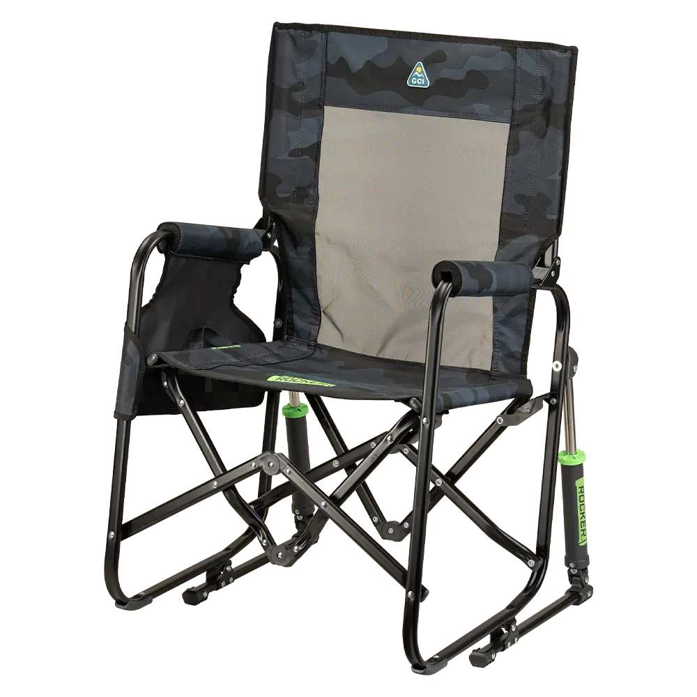 Premium All-Weather Stowaway Rocker - Choice 794 - Heavy-Duty Kickback Rocker with Beverage Holder Detail