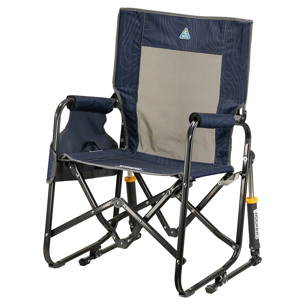 Premium All-Weather Stowaway Rocker - Choice 794 - Heavy-Duty Kickback Rocker with Beverage Holder Detail