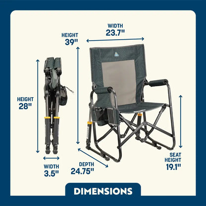 Premium All-Weather Stowaway Rocker - Choice 794 - Heavy-Duty Kickback Rocker with Beverage Holder Detail