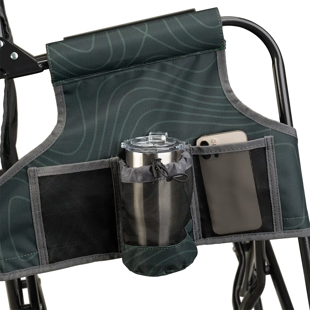 Premium All-Weather Stowaway Rocker - Choice 794 - Heavy-Duty Kickback Rocker with Beverage Holder Detail