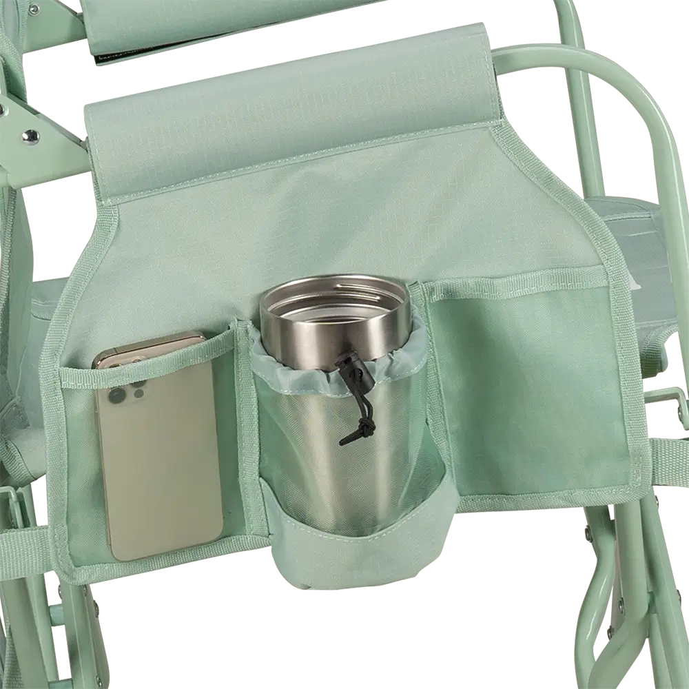 Premium All-Weather Stowaway Rocker - Choice 794 - Heavy-Duty Kickback Rocker with Beverage Holder Detail