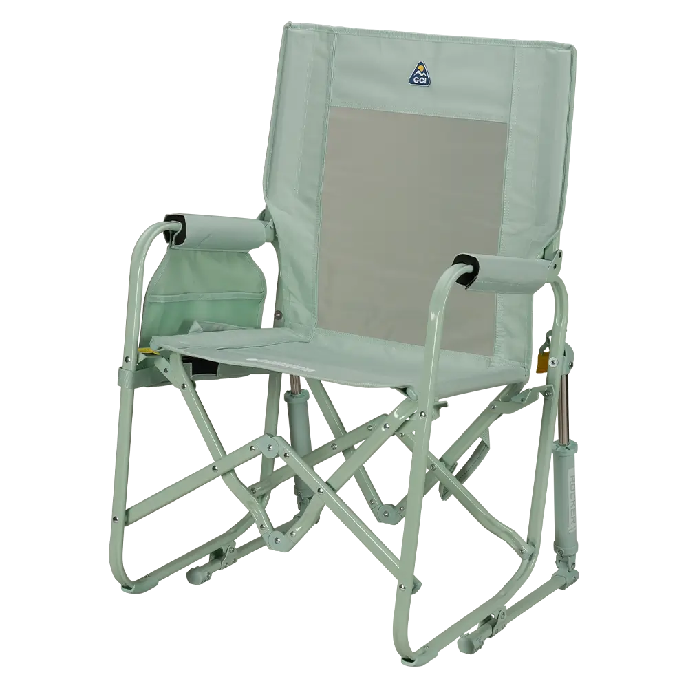 Premium All-Weather Stowaway Rocker - Choice 794 - Heavy-Duty Kickback Rocker with Beverage Holder Detail