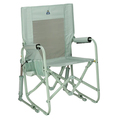Premium All-Weather Stowaway Rocker - Choice 794 - Heavy-Duty Kickback Rocker with Beverage Holder - Pastel Green