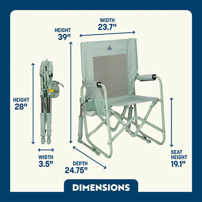 Premium All-Weather Stowaway Rocker - Choice 794 - Heavy-Duty Kickback Rocker with Beverage Holder Detail