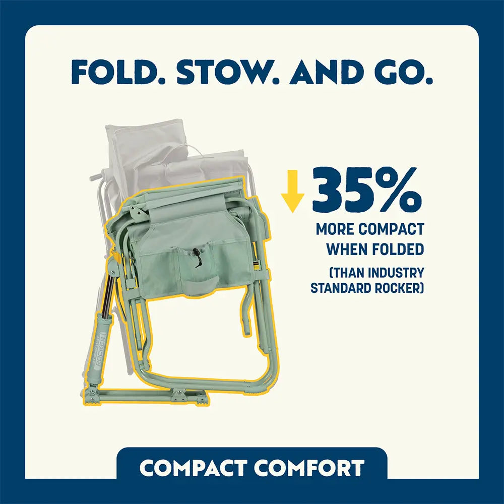 Premium All-Weather Stowaway Rocker - Choice 794 - Heavy-Duty Kickback Rocker with Beverage Holder Detail