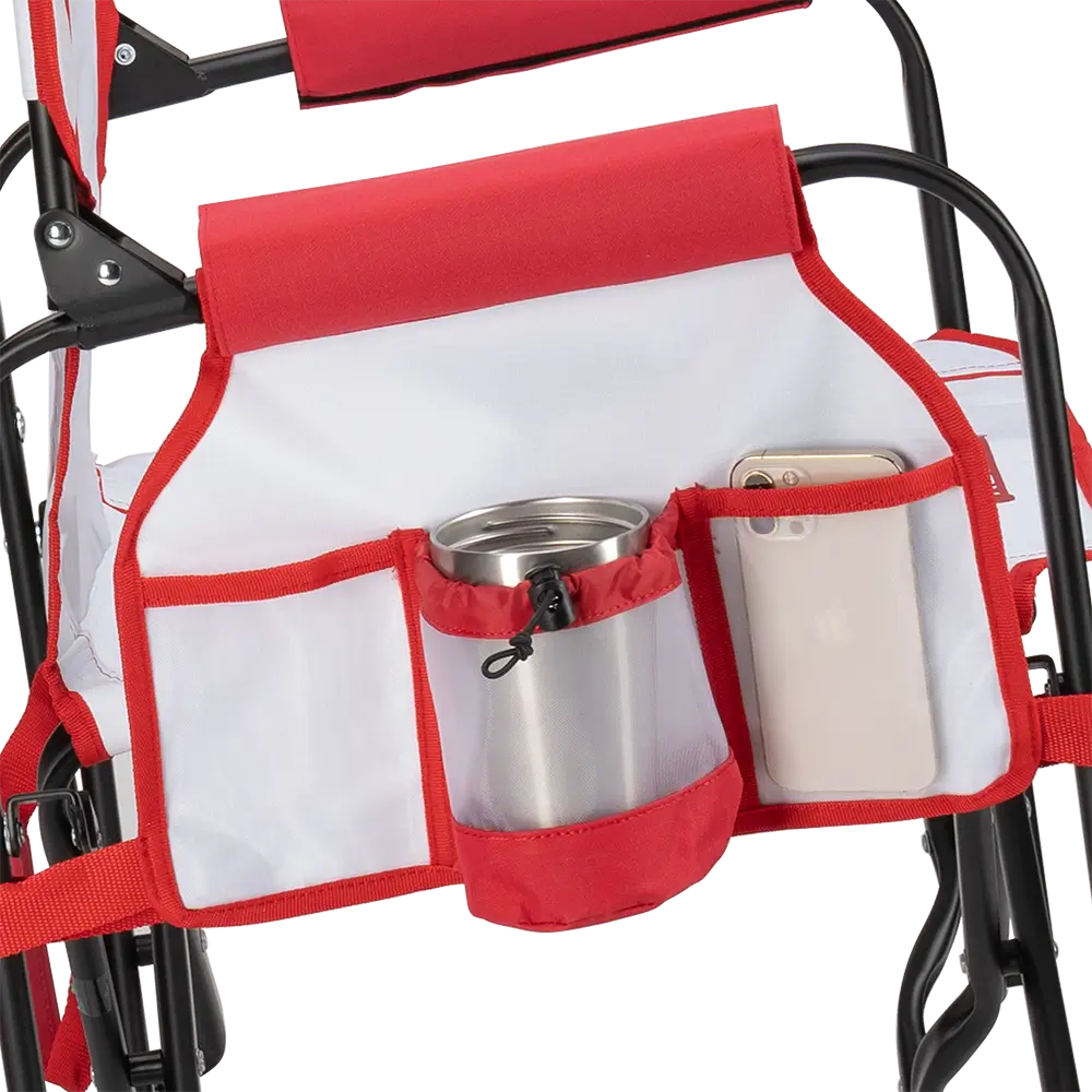 Premium All-Weather Stowaway Rocker - Choice 794 - Heavy-Duty Kickback Rocker with Beverage Holder Detail