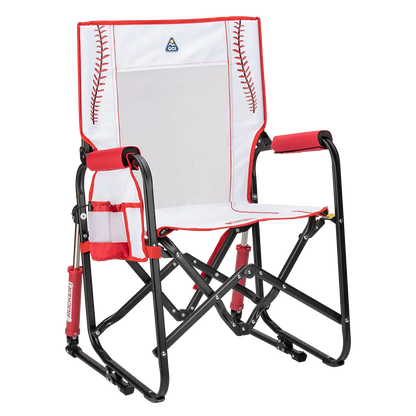 Premium All-Weather Stowaway Rocker - Choice 794 - Heavy-Duty Kickback Rocker with Beverage Holder - Baseball