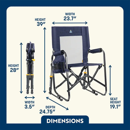 Premium All-Weather Stowaway Rocker - Choice 794 - Heavy-Duty Kickback Rocker with Beverage Holder Detail