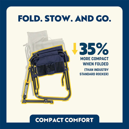 Premium All-Weather Stowaway Rocker - Choice 794 - Heavy-Duty Kickback Rocker with Beverage Holder Detail