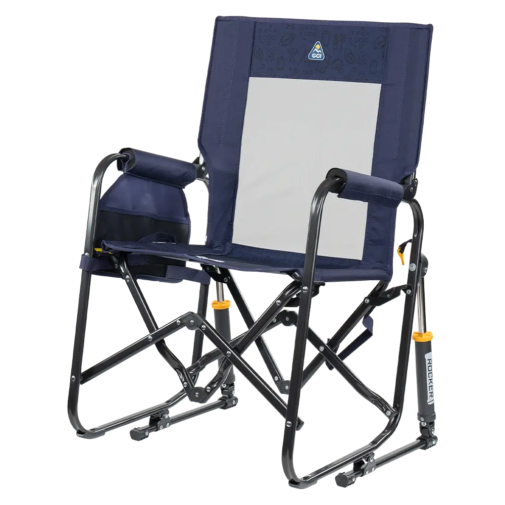 Premium All-Weather Stowaway Rocker - Choice 794 - Heavy-Duty Kickback Rocker with Beverage Holder Detail
