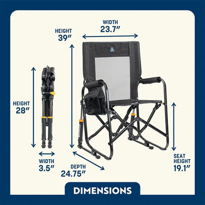 Premium All-Weather Stowaway Rocker - Choice 794 - Heavy-Duty Kickback Rocker with Beverage Holder Detail