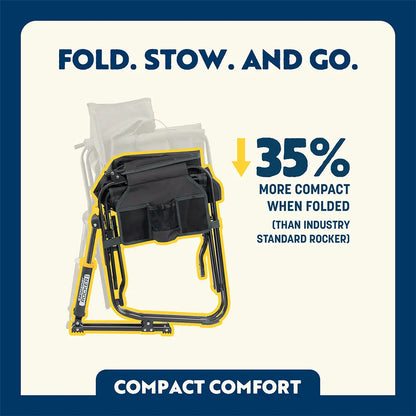 Premium All-Weather Stowaway Rocker - Choice 794 - Heavy-Duty Kickback Rocker with Beverage Holder Detail