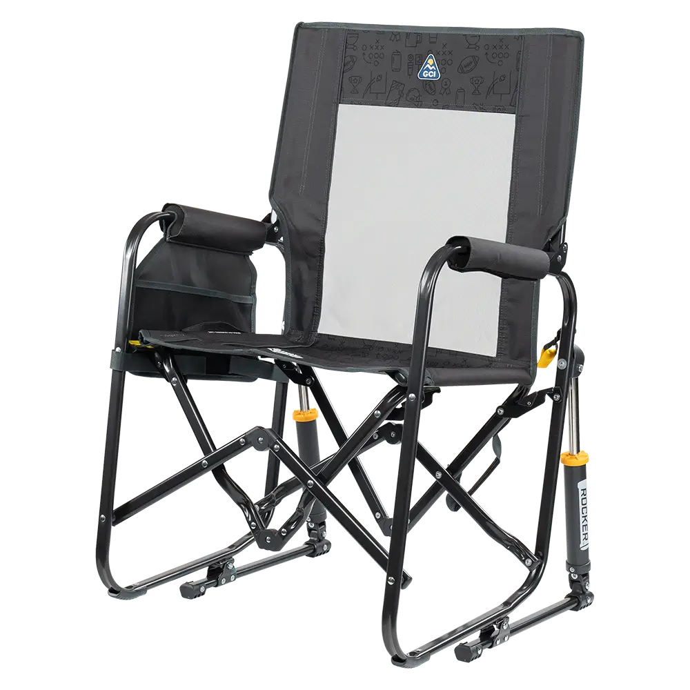 Premium All-Weather Stowaway Rocker - Choice 794 - Heavy-Duty Kickback Rocker with Beverage Holder Detail