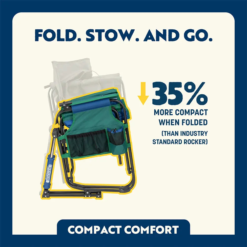 Premium All-Weather Stowaway Rocker - Choice 794 - Heavy-Duty Kickback Rocker with Beverage Holder Detail
